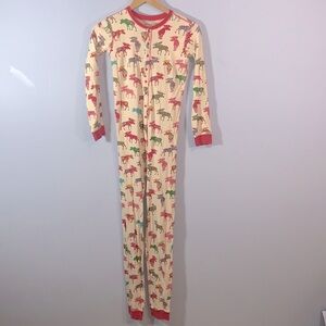 Little blue house hatley onesie moose be dreaming pink cream bum flap pajamas 14